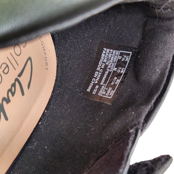 CLARKS BLACK MARY JANE HEELS SZ 10 COMFORT WORK CHUNKY STRAPPY HOLIDAY DATE - Picture 9 of 11